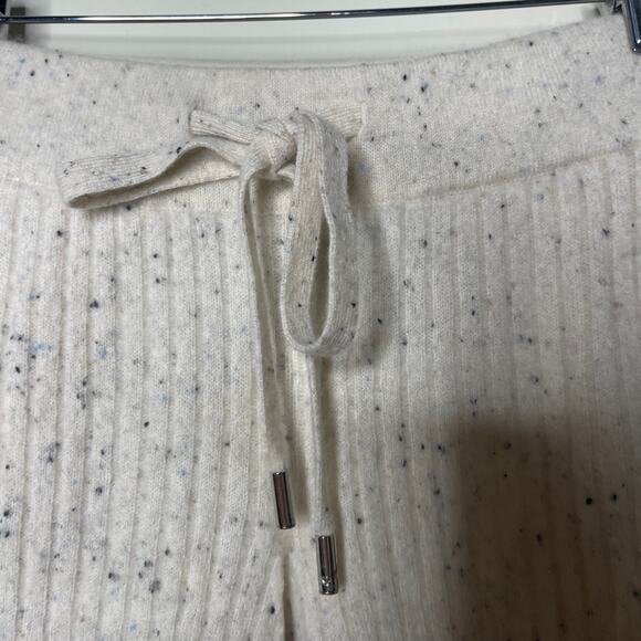 THE TILE CLUB BLUE CREAM CONFETTI SOPHIE WIDE LEG PANT ASPEN 100% cashmere XS - Picture 7 of 9